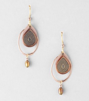 Silver Forest® Brown Braided Tear Earrings