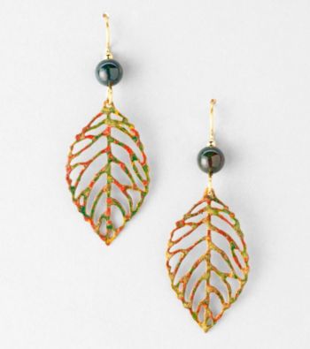Silver Forest® Fall Mix Open Leaf Earrings