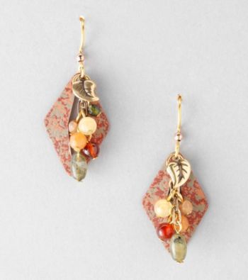 Silver Forest® Brown Earthy Diamond-Shaped Cluster Earrings