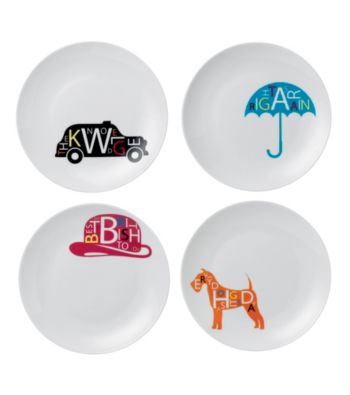 Royal Doulton® Pop in for Drinks Set of 4 Assorted Tidbit Plates