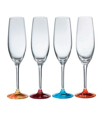 Royal Doulton® Pop in for Drinks Set of 4 Colored Champagne Flutes