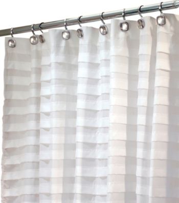 InterDesign® Tuxedo White Shower Curtain