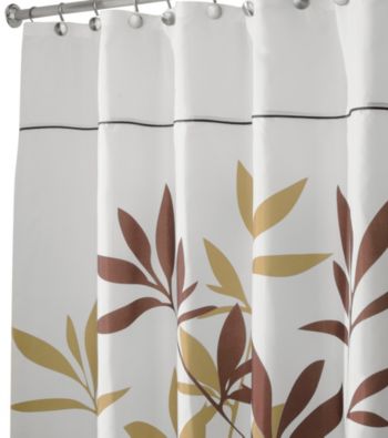InterDesign® Brown Leaves Shower Curtain