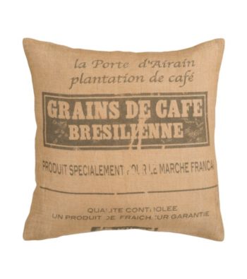 Surya Burlap and Brown Decorative Pillow