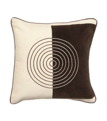 Surya Chocolate and Black Geometric Decorative Pillow
