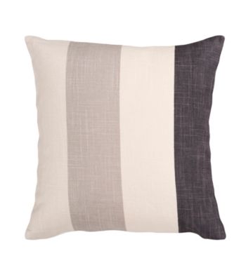 Surya Ivory and Grey Thick Stripes Pillow