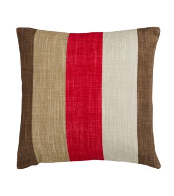 Surya Red and Brown Stylish Stripes Decorative Pillow