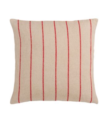 Surya Beige and Red Thin Stripes Decorative Pillow