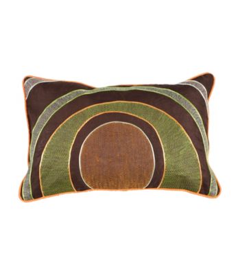 Surya Chocolate and Lime Circles Pillow