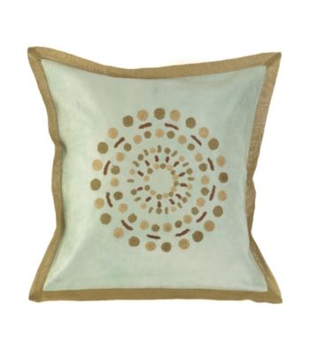 Surya Sky and Khaki Large Cirlce Decorative Pillow