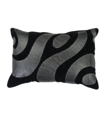 Surya Black and Silver Zig Zag Decorative Pillow