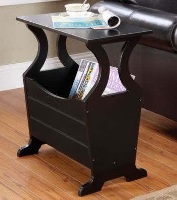 Home Interior Black Magazine Table