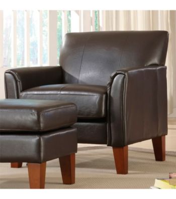 Home Interior Dark Brown Vinyl Accent Chair
