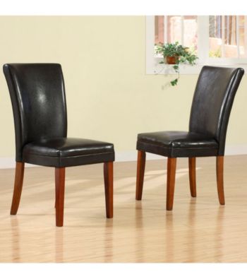 Home Interior Set of 2 Faux Leather Side Chairs
