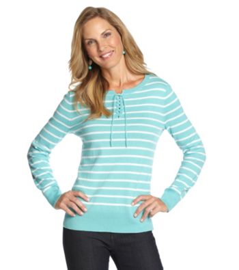 Studio Works® Striped Lace-Up Sweater