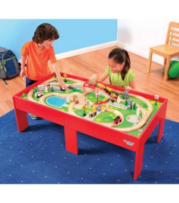 Discovery Kids 82-Piece Wood Train Set and Table