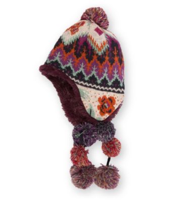 MUK LUKS® Girls Boho Fur Lined Pommy Helmet