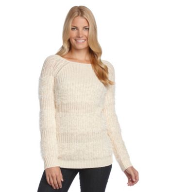 Spense® Knits Shaker Stitch Sweater with Chenille Stripes