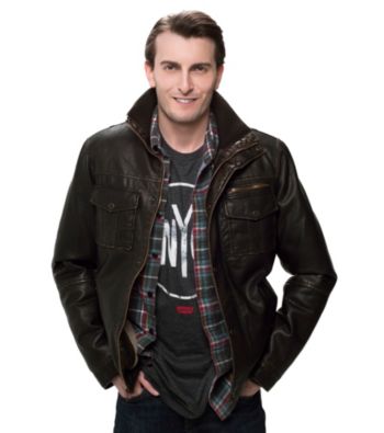 Levi's® Men's Faux Leather Trucker Jacket with Sherpa Lining