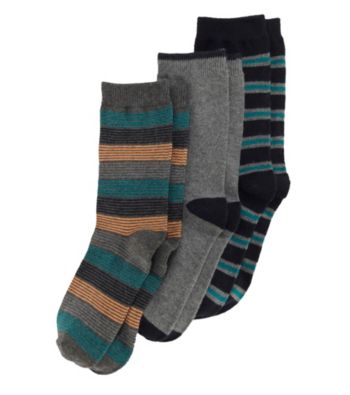 Statements Boys' Navy/Grey Multi-striped Socks