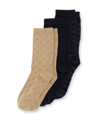 Statements Boys' 3-Pack Navy/Black/Khaki Dress Socks