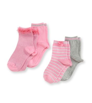 Miss Attitude Girls' 4-pk. Pink/Grey Crew Socks
