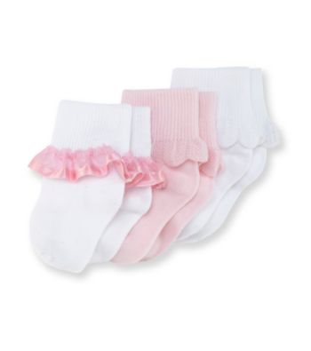 Cuddle Bear® Baby Girls' 3-pk. Pink/White Dress Socks