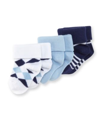 Cuddle Bear® Baby Boys' Blue 3-pk. Argyle Striped Socks
