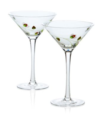 Luigi Bormioli Social Ave Set of 2 Green UR Vino Martini Glasses