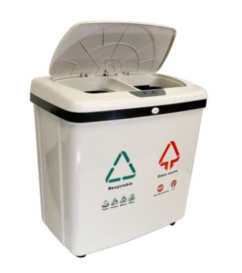 iTouchless® 16-gal. Dual-Compartment Touchless Recycle Bin/Trash Can