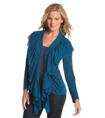 Oneworld® Open-Front Ruffle Cardigan