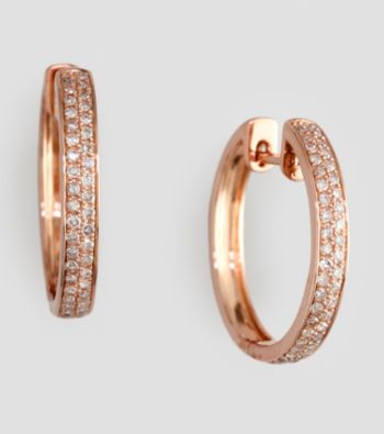 Effy® 14K Rose Gold Diamond Hoop Earrings