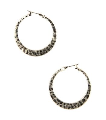 Nine West Vintage America Collection® Medium Silver Ox Click-It Hoop Earrings