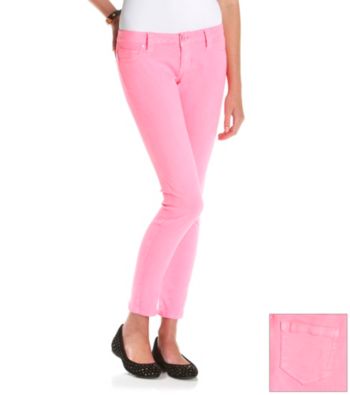 Blue Spice® Juniors' Neon Pink Skinny Jeans