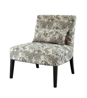 Powell® Lila Black and White Floral Armless Chair