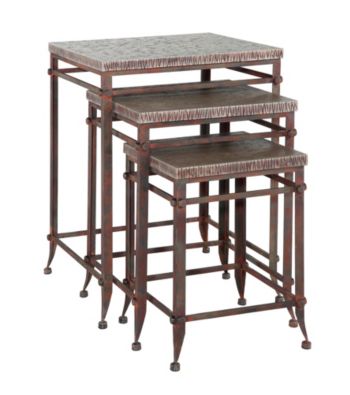 Powell® Foundry Antique Pewter 3-pc. Square Nested Table Set