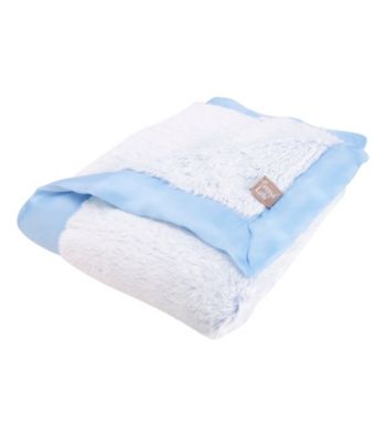 Trend Lab Blue Framed Peek-A-Boo Faux Fur Receiving Blanket