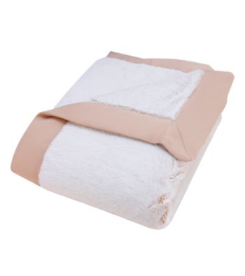 Trend Lab Sand Framed Peek-A-Boo Faux Fur Receiving Blanket