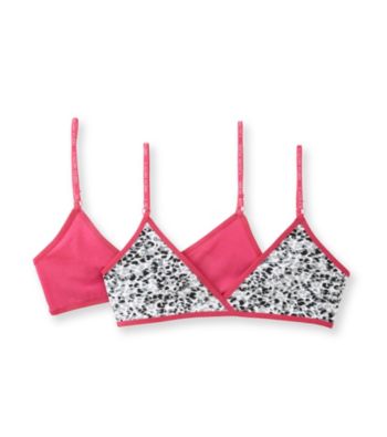 Calvin Klein Girls' Pink/Leopard 2-pk. Crop-top Bras