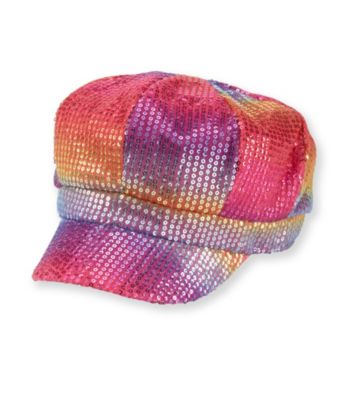 Miss Attitude Girls' Rainbow Sequin Cabbie Hat