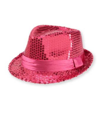 Miss Attitude Girls' Fuschia Sequin Fedora