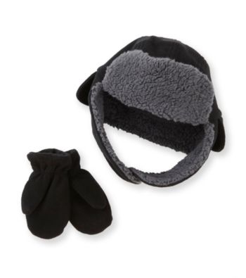 Exclusively ours! A matching hat and mitten set for adorable winter outfits and all the warmth he requires!