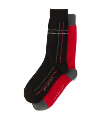 John Bartlett Statements Men's Placed Plaid Crew Socks