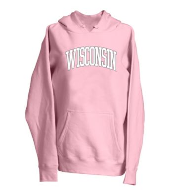 Look pretty in pink while getting into the spirit of gameday in this sporty, pullover hoodie, great casual attire for alumni and fans of all ages. Go Badgers!