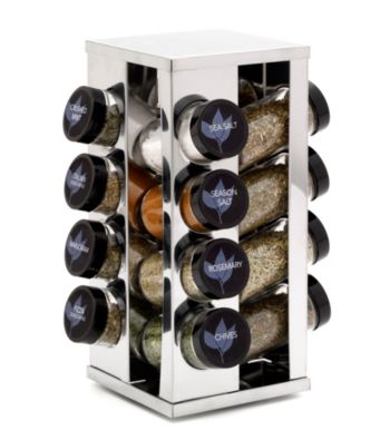 Kamenstein® 16 Jar Filled Heritage Stainless Steel Spice Rack