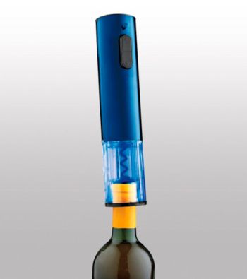 Wine Enthusiast Electric Blue Push-Button Corkscrew