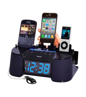 Dok 4-Port Smart Phone Charger with Alarm Clock Radio