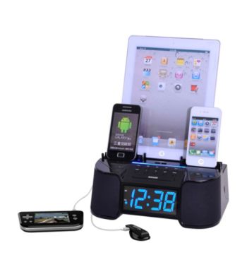 Dok 6-Port Smart Phone Charger with Alarm Clock Radio