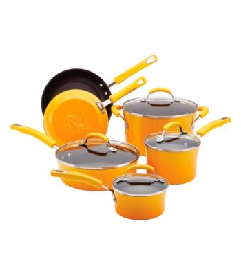 Rachael Ray® Porcelain II 10-pc. Yellow Cookware Set