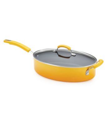 Rachael Ray® Porcelain II 5-qt. Yellow Covered Saute Pan with Helper Handle
